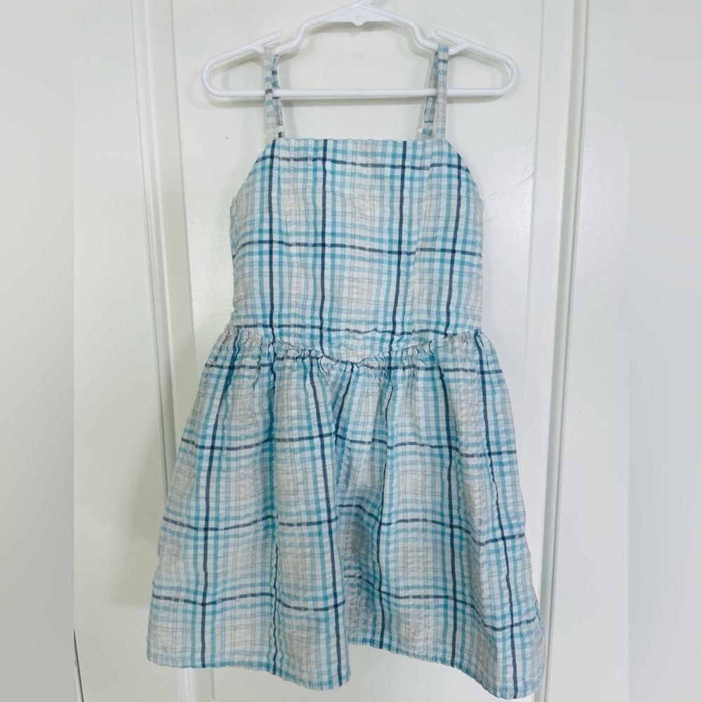 Art Class Girls Blue and White Plaid Dress - Picture 3 of 5